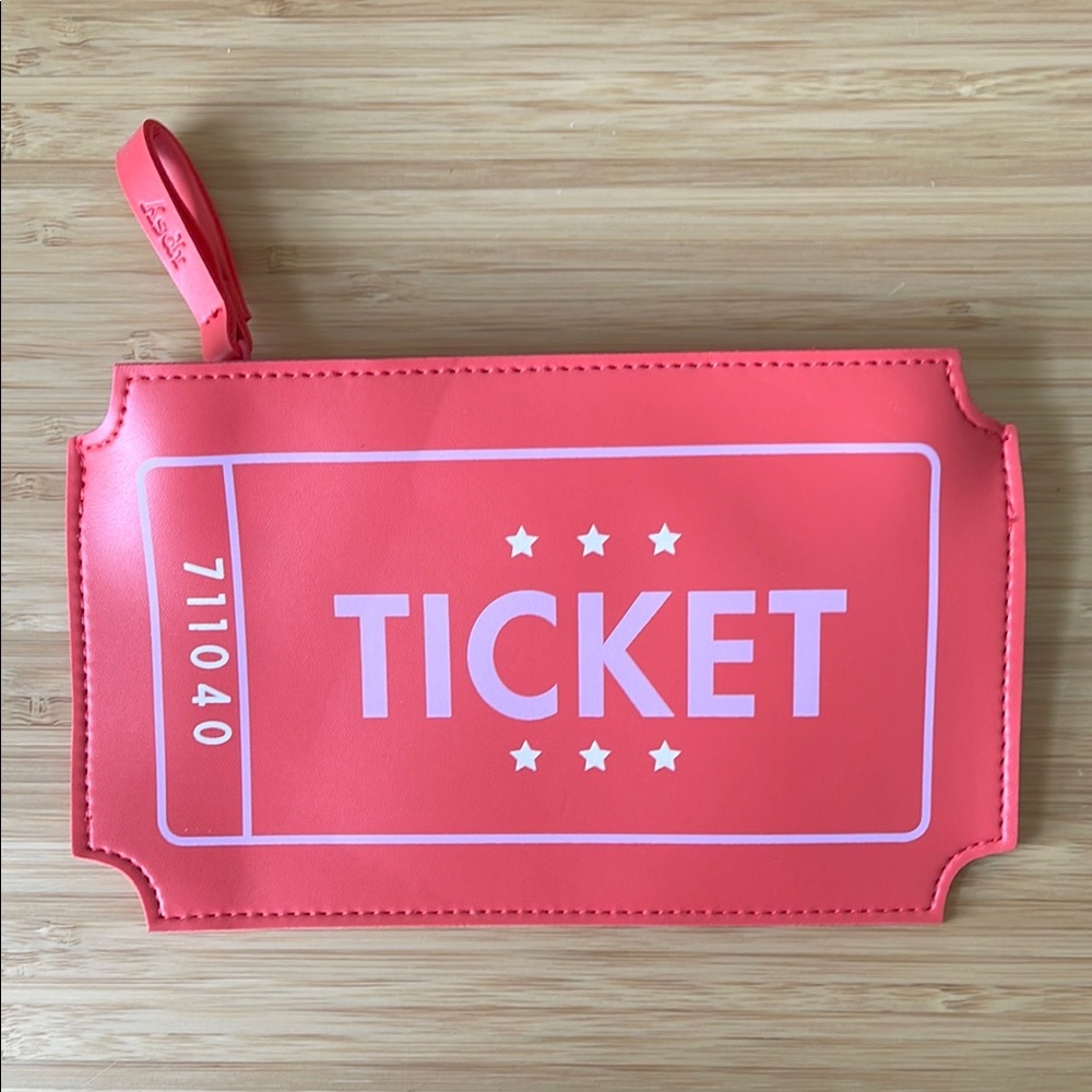 Ipsy Bag - Red Ticket-Shaped Pouch